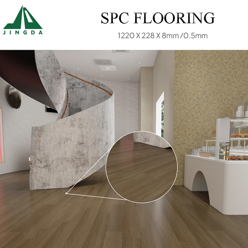 Pardoseală impermeabilă maro închis