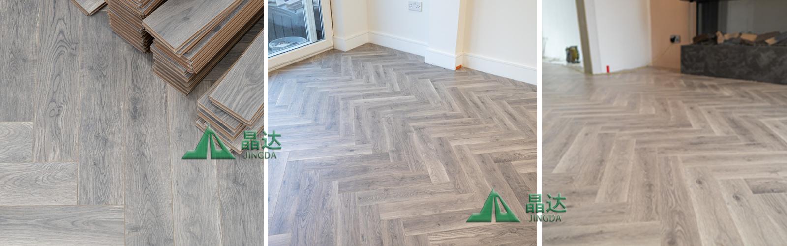 12mm AC5 Premium Grey Oak Herringbone Laminate Flooring
